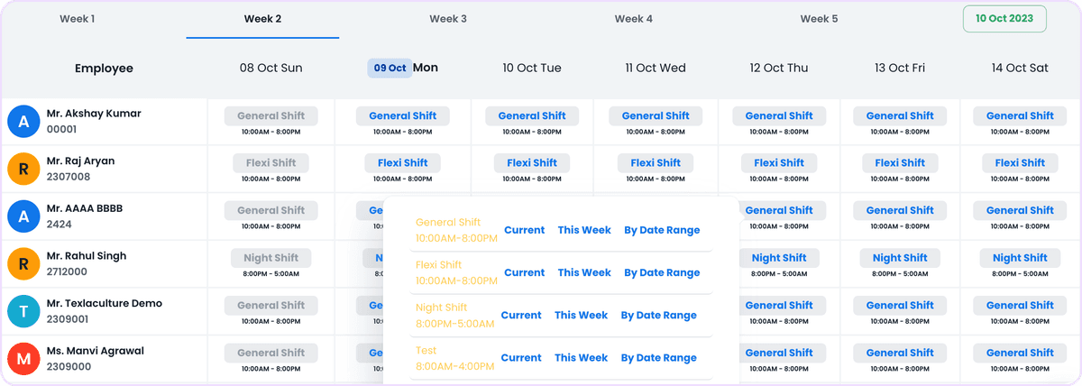 Flexible shift rotation policies
