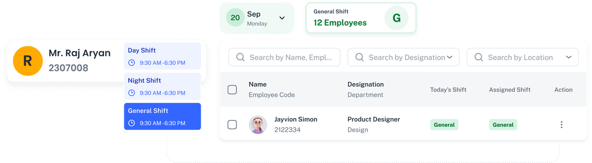 Shift Management — attendance management software feature