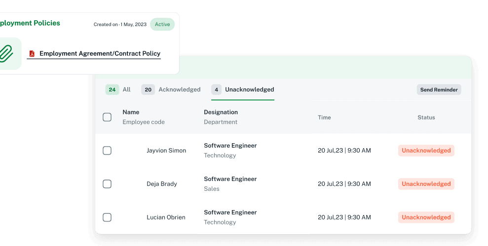 Track policy acknowledgements with ease