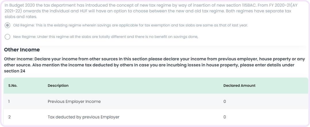 Easy tax declaration with guidelines
