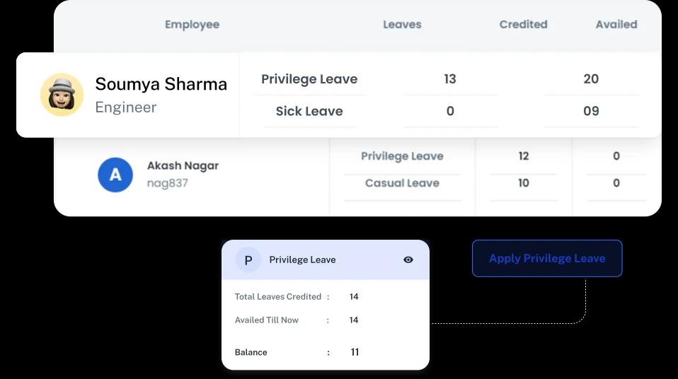 Leave Management — attendance management software feature